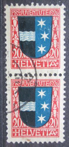 Poštová známka Švýcarsko 1926 Znak Aargau, Pro Juventute pár Mi# 220