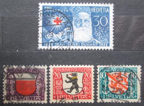 Poštové známky Švýcarsko 1928 Znaky mìst, Pro Juventute Mi# 229-32 Kat 13€ 
