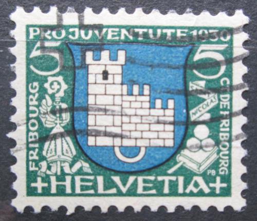 Poštová známka Švýcarsko 1930 Znak Freiburg, Pro Juventute Mi# 241