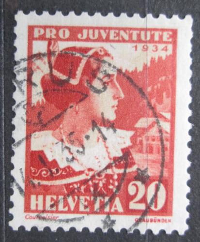 Poštová známka Švýcarsko 1934 ¼udový kroj, Pro Juventute Mi# 283