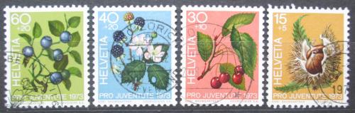 Poštové známky Švýcarsko 1973 Lesní plody, Pro Juventute Mi# 1013-16