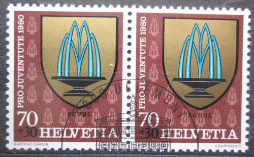 Poštové známky Švýcarsko 1980 Znak Scuol pár, Pro Juventute Mi# 1189