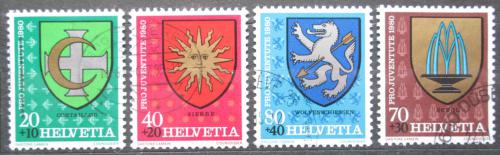 Poštové známky Švýcarsko 1980 Znaky mìst, Pro Juventute Mi# 1187-90