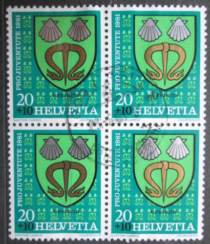 Poštové známky Švýcarsko 1981 Znak Uffikon ètyøblok, Pro Juventute Mi# 1210
