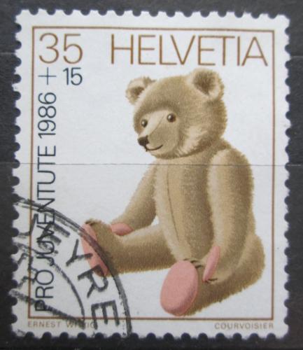 Poštová známka Švýcarsko 1986 Plyšový medvídek, Pro Juventute Mi# 1331