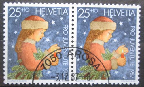 Poštové známky Švýcarsko 1987 Vianoce pár, Pro Juventute Mi# 1359 