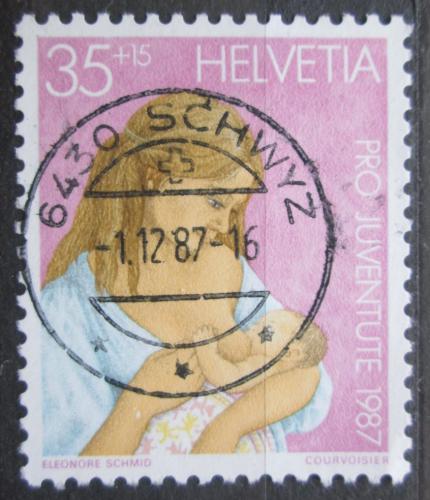 Poštová známka Švýcarsko 1987 Kojící matka, Pro Juventute Mi# 1360