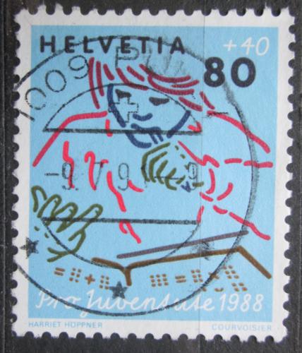 Poštová známka Švýcarsko 1988 Dítì se uèí poèítat, Pro Juventute Mi# 1383