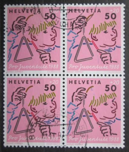 Poštové známky Švýcarsko 1988 Dítì s trianglem ètyøblok, Pro Juventute Mi# 1382