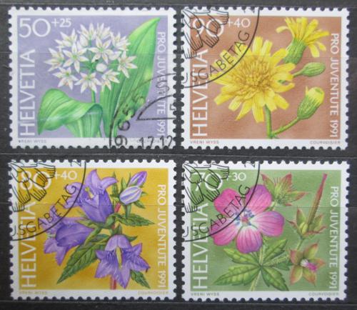 Poštové známky Švýcarsko 1991 Lesní kvety, Pro Juventute Mi# 1455-58 Kat 5.50€