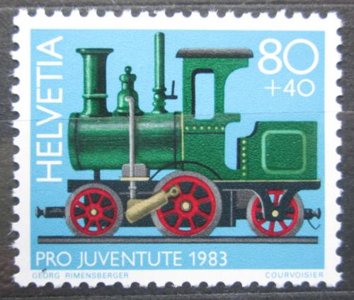 Poštová známka Švýcarsko 1983 Parní lokomotíva, Pro Juventute Mi# 1263