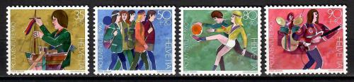 Poštové známky Švýcarsko 1990 Aktivity mládeže, Pro Juventute Mi# 1431-34 Kat 5.50€
