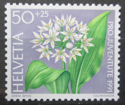 Poštová známka Švýcarsko 1991 Medvìdí èesnek, Pro Juventute Mi# 1455