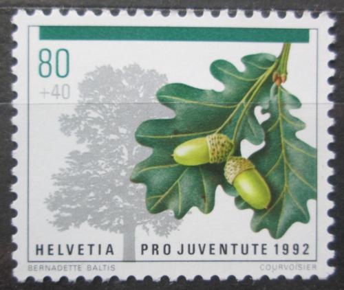 Poštová známka Švýcarsko 1992 Dub letní, Pro Juventute Mi# 1486