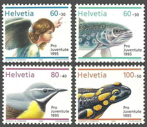 Poštové známky Švýcarsko 1995 Fauna, Pro Juventute Mi# 1567-70 Kat 7.50€