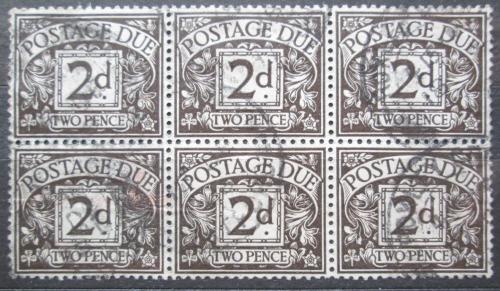 Poštové známky Ve¾ká Británia 1938 Doplatná šestiblok Mi# 28
