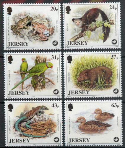 Poštové známky Jersey 1997 Fauna, WWF Mi# 799-804 Kat 8.50€