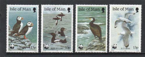 Poštové známky Ostrov Man 1989 Moøští ptáci, WWF Mi# 408-11