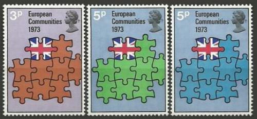Poštové známky Ve¾ká Británia 1973 Vstup do Evropského spoleèenství Mi# 612-14