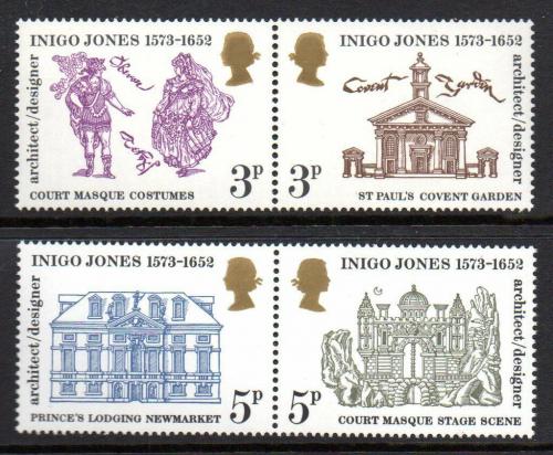 Poštové známky Ve¾ká Británia 1973 Inigo Jones, architekt Mi# 628-31