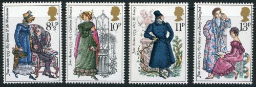 Poštové známky Ve¾ká Británia 1975 Postavy z románù Jane Austen Mi# 688-91