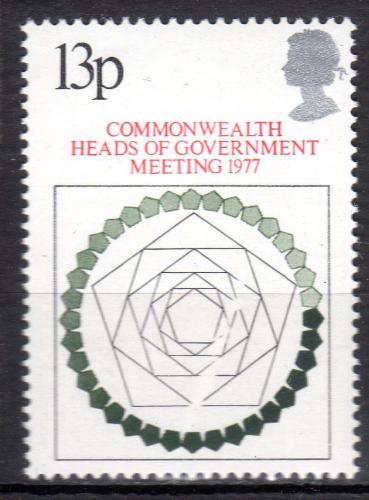 Poštová známka Ve¾ká Británia 1977 Symbol pìti kontinentù Mi# 744