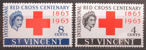 Poštové známky Svätý Vincent 1963 Èervený kríž, 100. výroèie Mi# 184-85