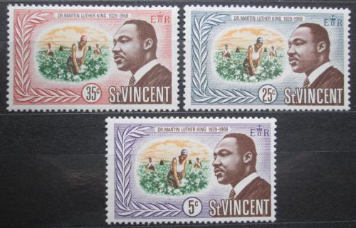 Poštové známky Svätý Vincent 1968 Martin Luther King Mi# 238-40