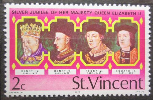 Poštová známka Svätý Vincent 1977 Angliètí králové Mi# 462 X A