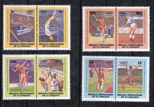 Poštové známky Svätý Vincent Bequia 1984 LOH Los Angeles Mi# 34-41