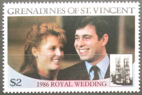Poštová známka Svätý Vincent Gren. 1986 Princ Andrew a Sarah Ferguson Mi# 500