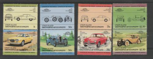 Poštové známky Svätý Vincent, Union Island 1985 Automobily Mi# 70-77