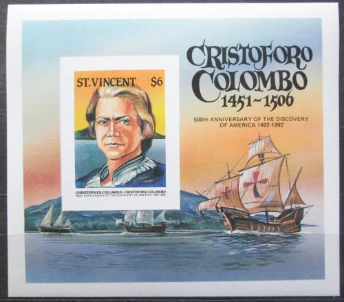 Poštová známka Svätý Vincent 1986 Krištof Kolumbus neperf. Mi# Block 30 B