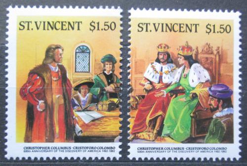 Poštové známky Svätý Vincent 1986 Krištof Kolumbus pøed královnou Mi# 911-12