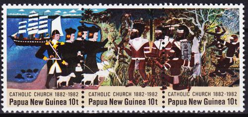 Potov znmky Papua Nov Guinea 1982 Nstnn malba Mi# 452-54