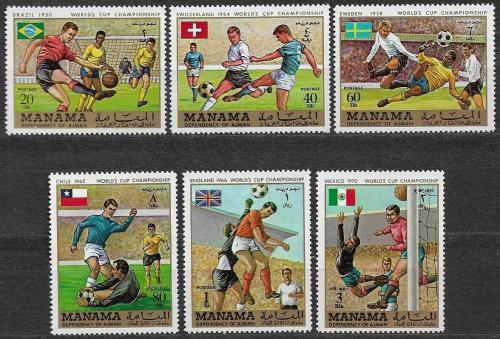 Poštové známky Manáma 1970 MS ve futbale Mi# 262-67