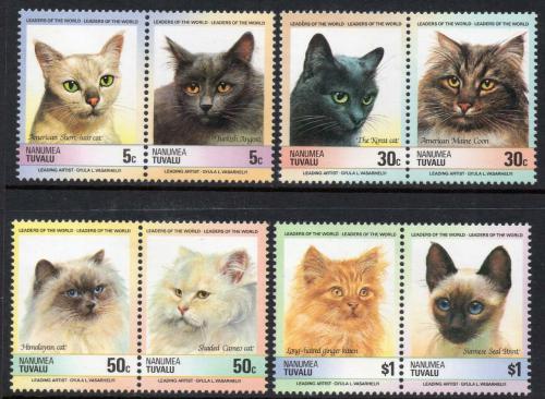 Poštové známky Tuvalu Nanumea 1985 Maèky Mi# 45-52 Kat 6.50€