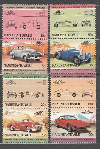 Poštové známky Tuvalu Nanumea 1985 Automobily Mi# 37-44 Kat 6€