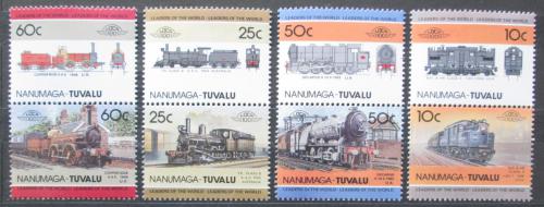 Poštové známky Tuvalu Nanumaga 1984 Lokomotívy Mi# 33-40 Kat 7.50€
