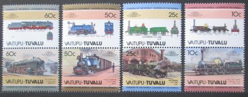 Poštové známky Tuvalu Vaitupu 1985 Lokomotívy Mi# 37-44