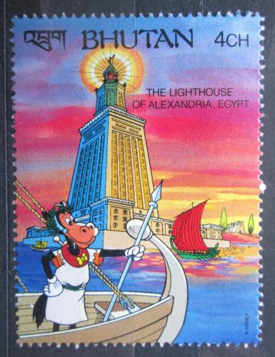 Poštová známka Bhútán 1991 Disney, maják v Alexandrii Mi# 1383