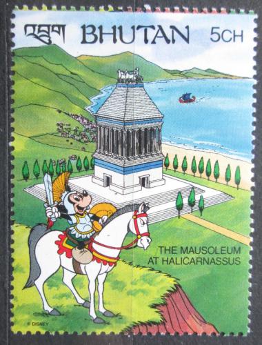 Poštová známka Bhútán 1991 Disney, mauzoleum v Halikarnassu Mi# 1384