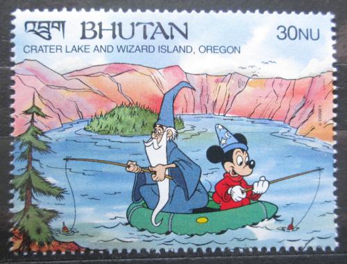 Poštová známka Bhútán 1991 Disney, Crater Lake National Park Mi# 1393 Kat 6.50€