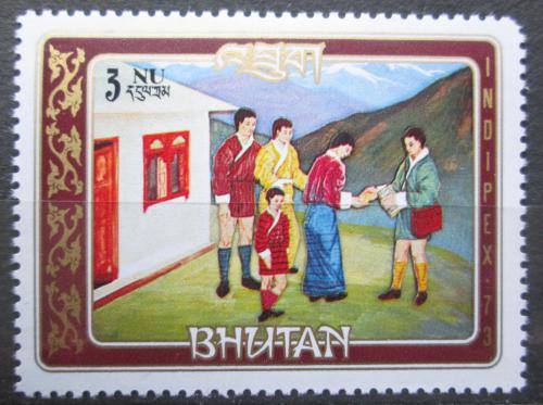 Poštová známka Bhútán 1973 Poštovní služby Mi# 580
