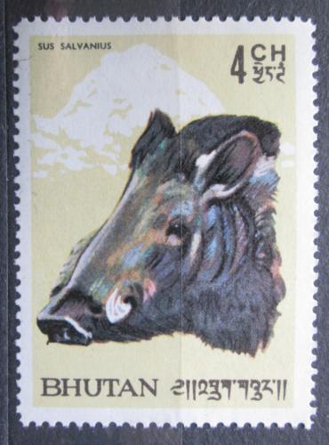 Poštová známka Bhútán 1966 Prase zakrslé Mi# 74 A
