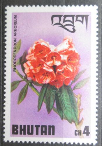 Poštová známka Bhútán 1976 Rhododendron stromový Mi# 641