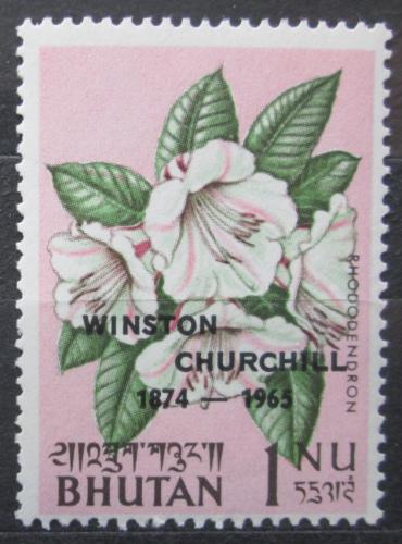 Poštová známka Bhútán 1965 Rhododendron rhabdotum pretlaè Mi# 55