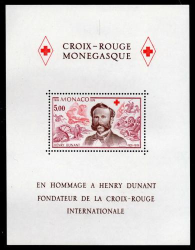 Poštová známka Monako 1978 Henri Dunant Mi# Block 13