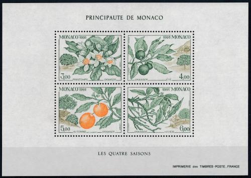 Poštové známky Monako 1991 Pomeranèe Mi# Block 52 Kat 10€