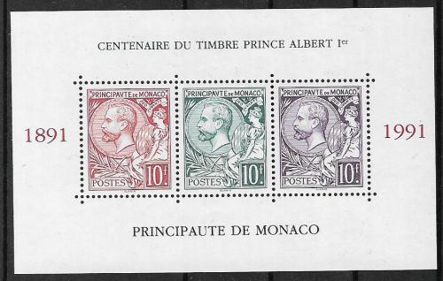 Poštové známky Monako 1991 Kníže Rainier I. Mi# Block 51 Kat 12€
